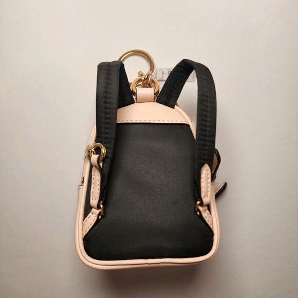 NWT COACH CAA68 Mini Court Backpack Bag Charm Rosette Print Gold/Blush/Multi - Picture 3 of 4